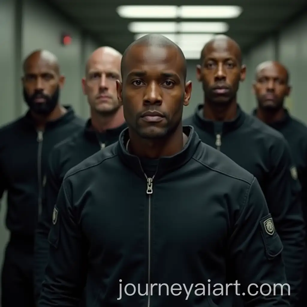 Group-of-Bald-Soldiers-in-Black-Military-FreeFall-Suits-Inside-a-Military-Facility