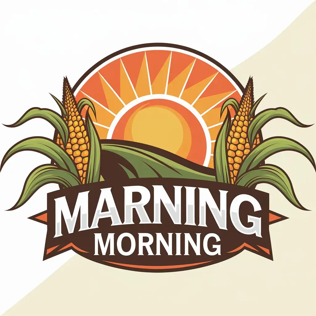 LOGO Design for Marning Morning Vibrant Sun and Corn Symbolism for Restaurant Industry