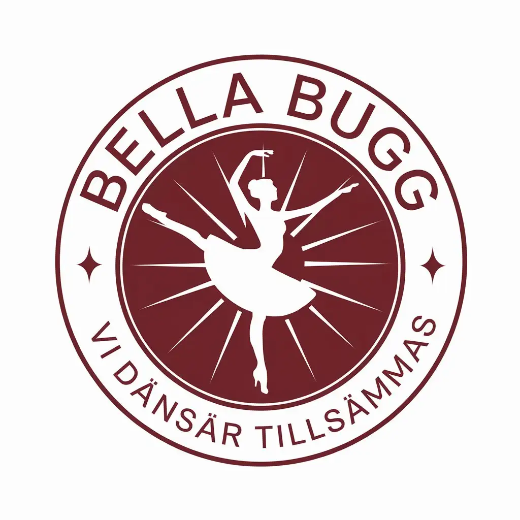 LOGO Design For Bella Bugg Vi Dansar Tillsammas in Red Round Logo with Dance Theme