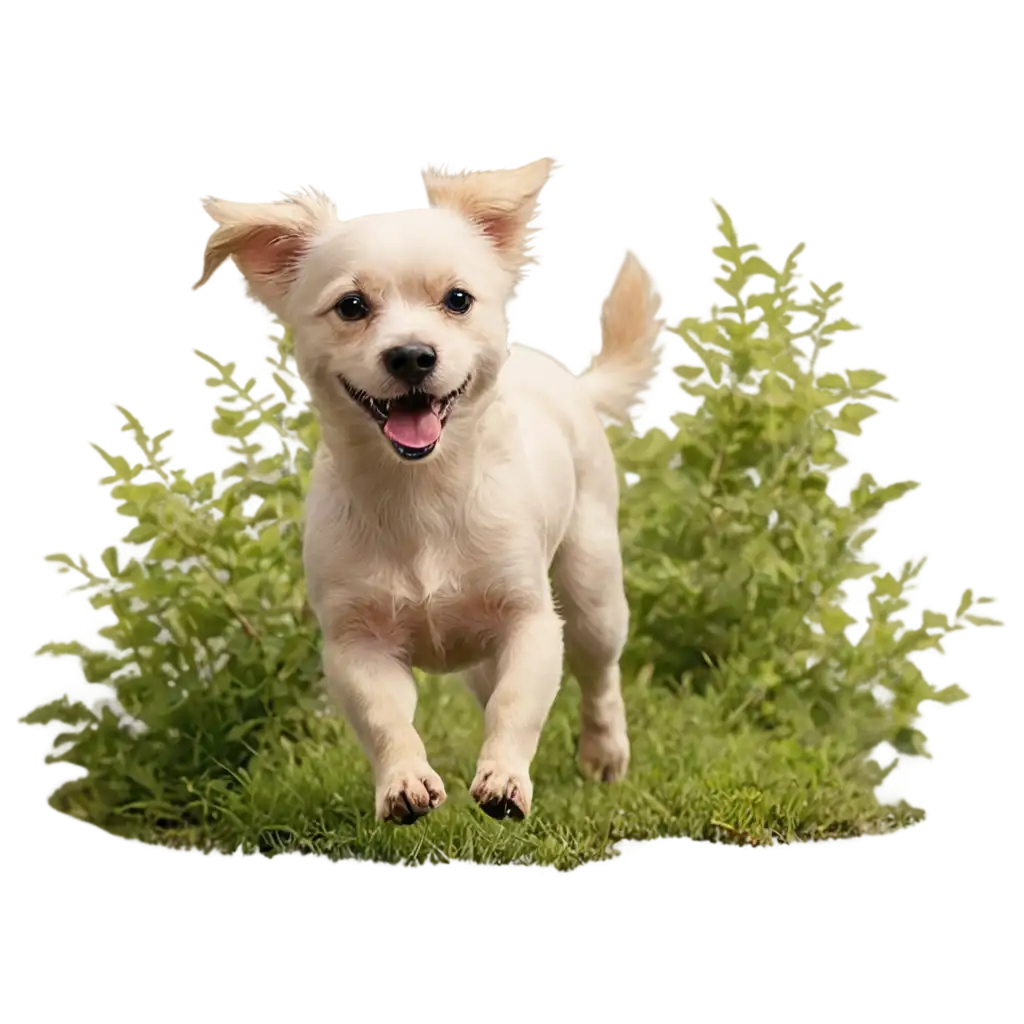 Adorable-Little-Dog-Running-in-the-Bushes-Vibrant-PNG-Image-for-Captivating-Visual-Content