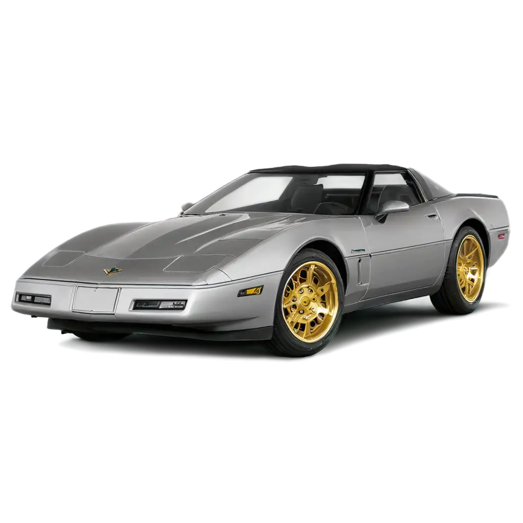 1985-Corvette-C4-with-Gold-Wheels-PNG-HighQuality-Image-for-Automotive-Design-and-Collectibles