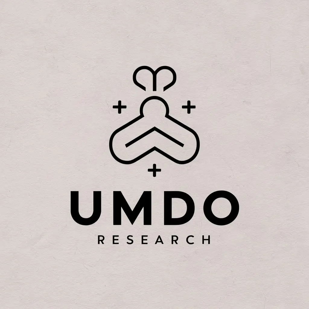 a vector logo design,with the text "Umdo Research", main symbol:Antibody genes,Moderate,be used in Medical Dental industry,clear background