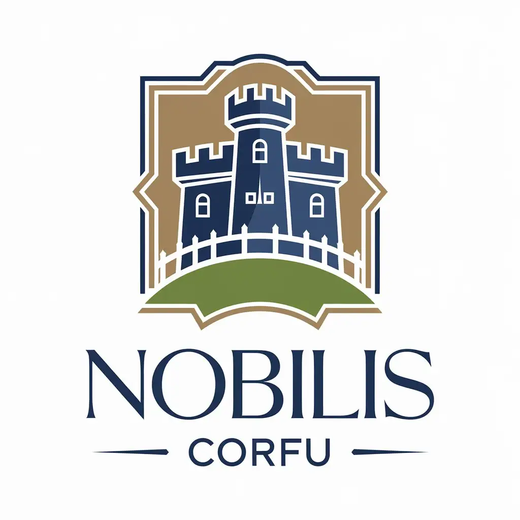 LOGO Design for NOBILIS CORFU Elegant Typography with Nobility Natural Earthy Colors