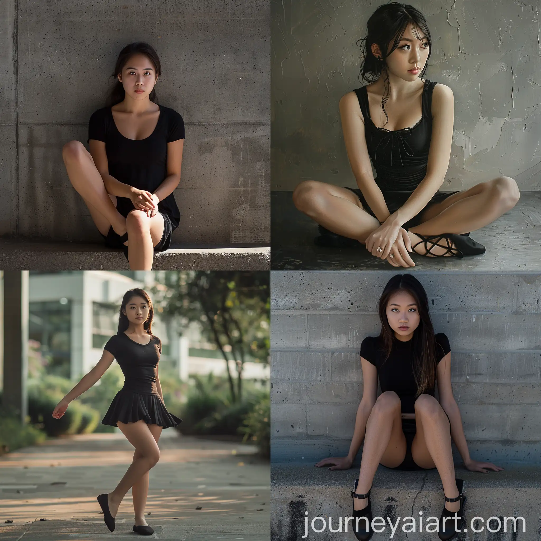 Asian-Woman-in-Ballet-Academia-Style-Serene-City-Portrait