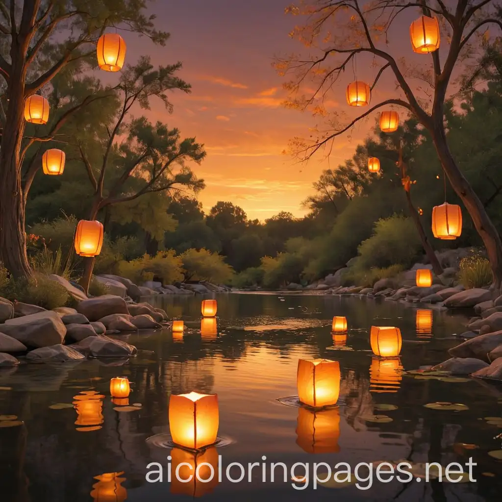 Nighttime-Arizona-Park-Scene-with-Glowing-Lanterns-and-Prestons-Light