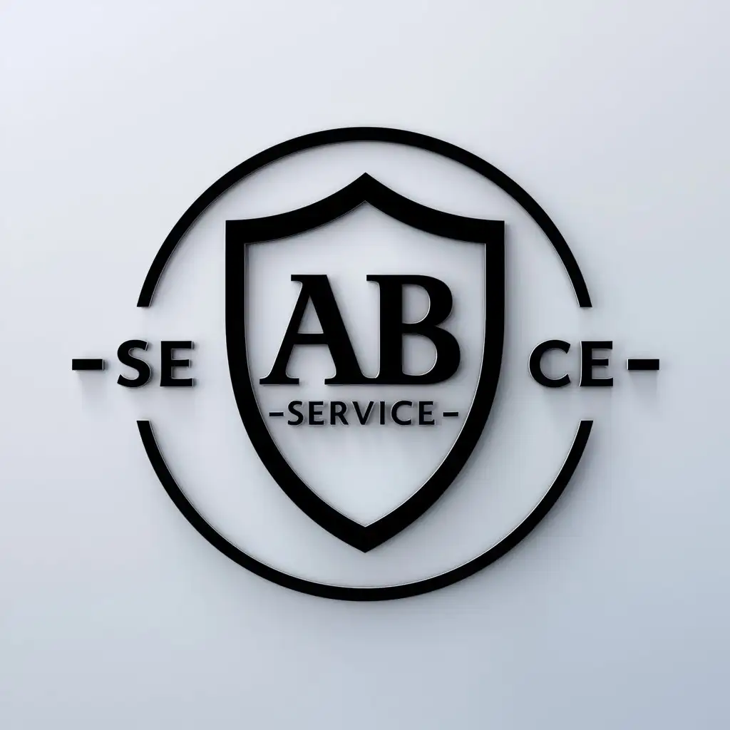 a logo design,with the text "AB", main symbol:Shield and on it the inscription AB -service-,Moderate,clear background