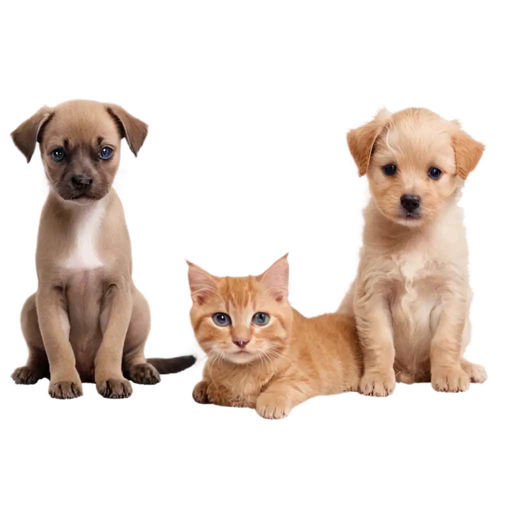 HighQuality-PNG-Image-of-Two-Kittens-and-a-Dog-Capture-Playful-Pet-Moments-in-Crisp-Detail