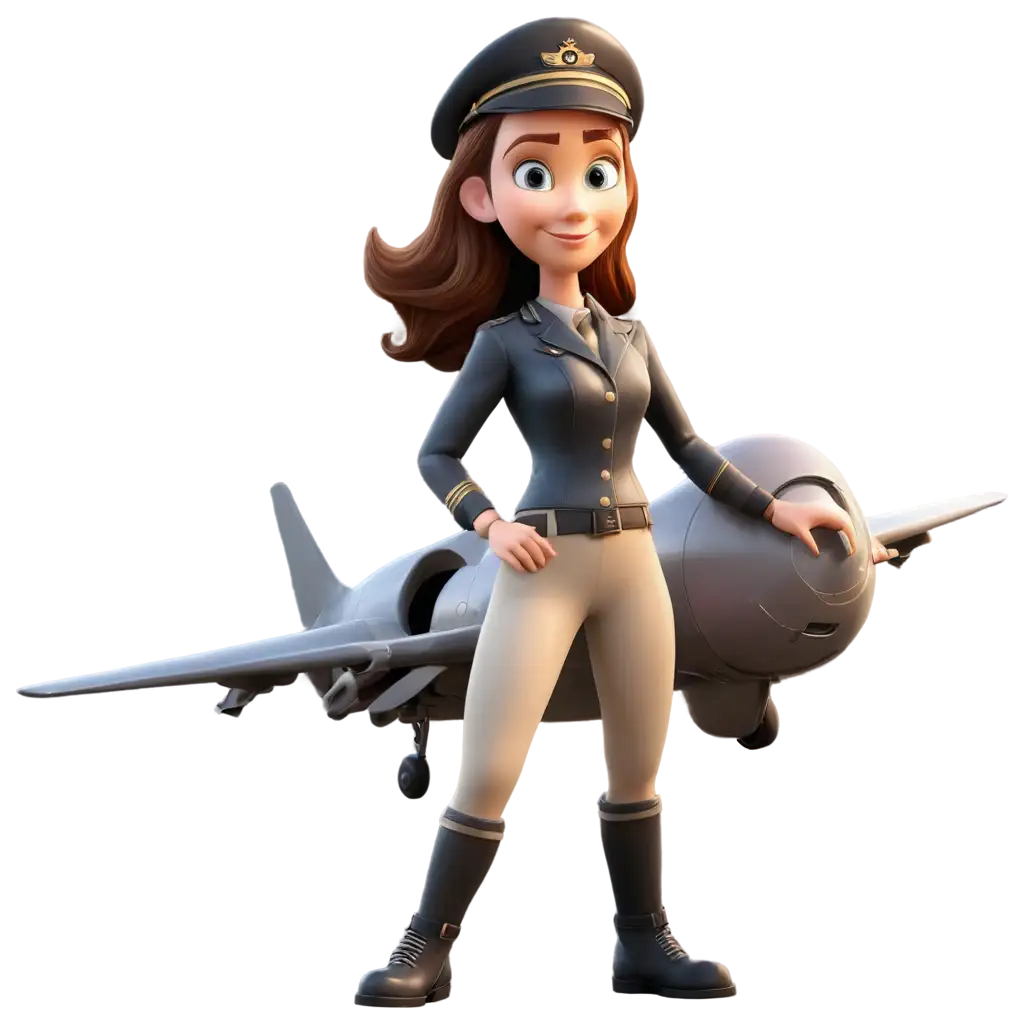 Lady-Pilot-on-Plane-PNG-Image-3D-Pixar-Style-Artwork