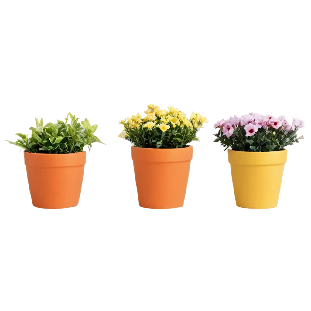 Various-Decorative-Flowers-in-a-Pot-for-the-Table-PNG-Image-for-Home-and-Garden-Decor