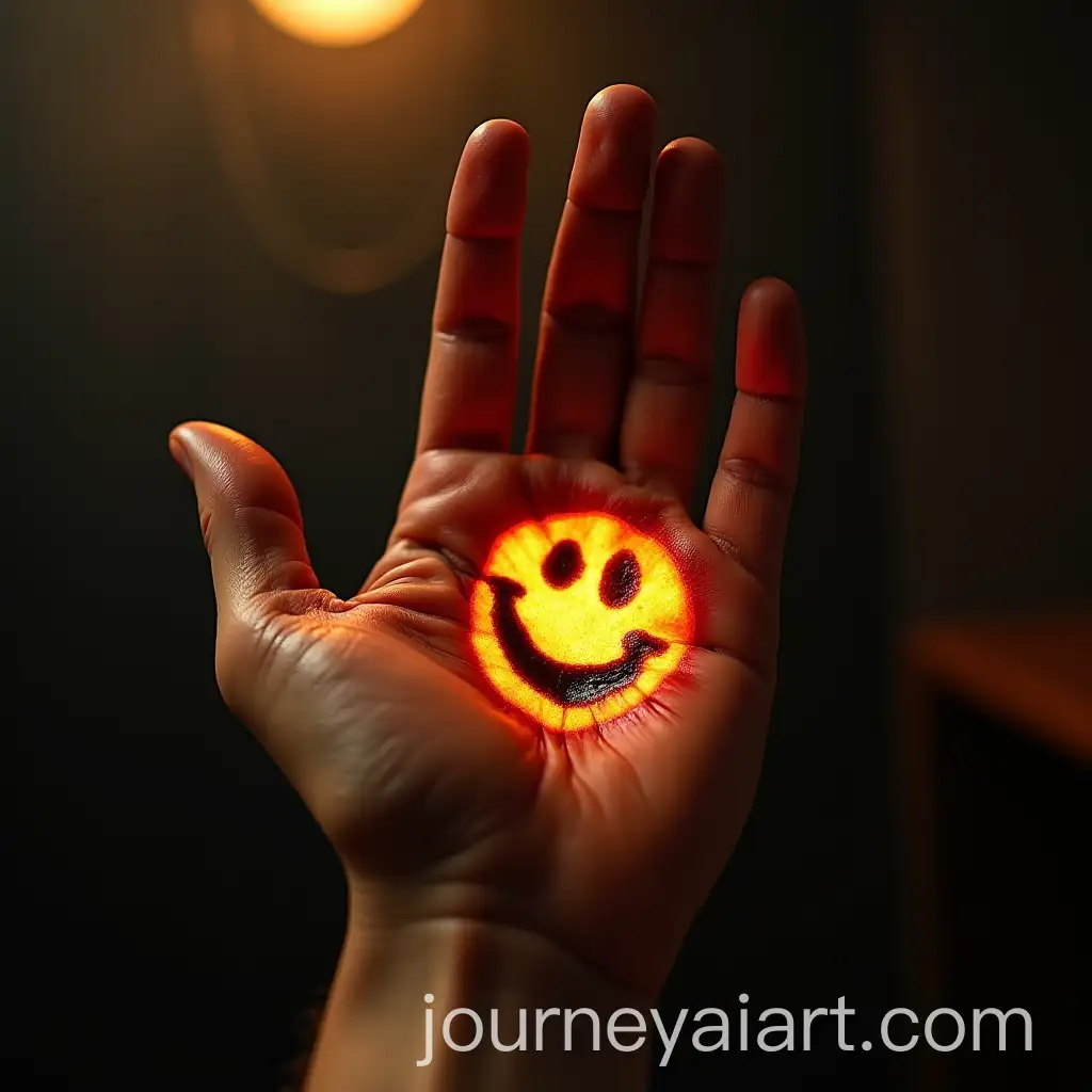Hand-with-Smiling-Emoji-Burn-Mark-Amidst-Charred-Skin