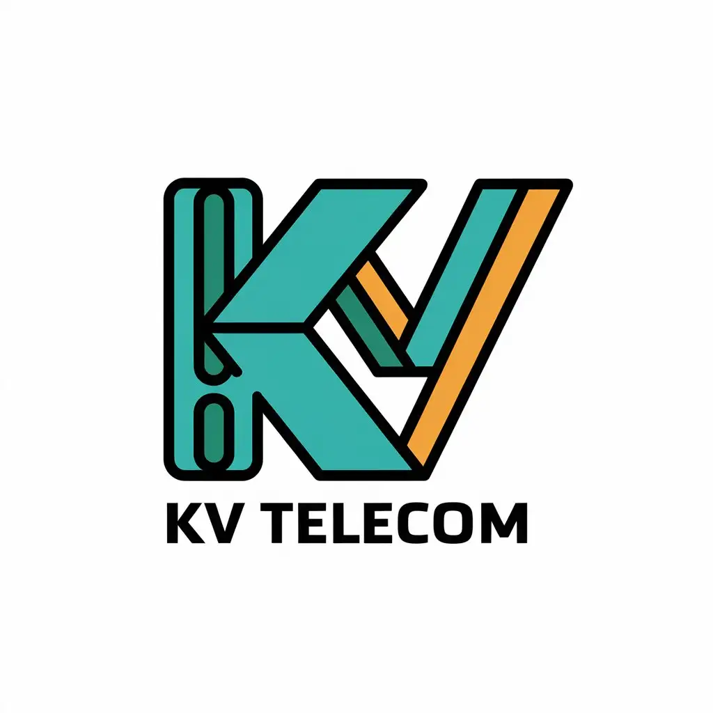 a vector logo design,with the text "KV TELECOM", main symbol:smartphone accessory case,Moderate,be used in accessories for smartphones industry,clear background