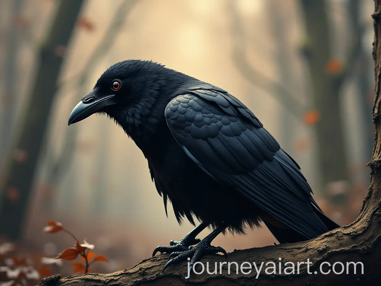 Mysterious-Black-Raven-Perched-on-Gothic-Archway
