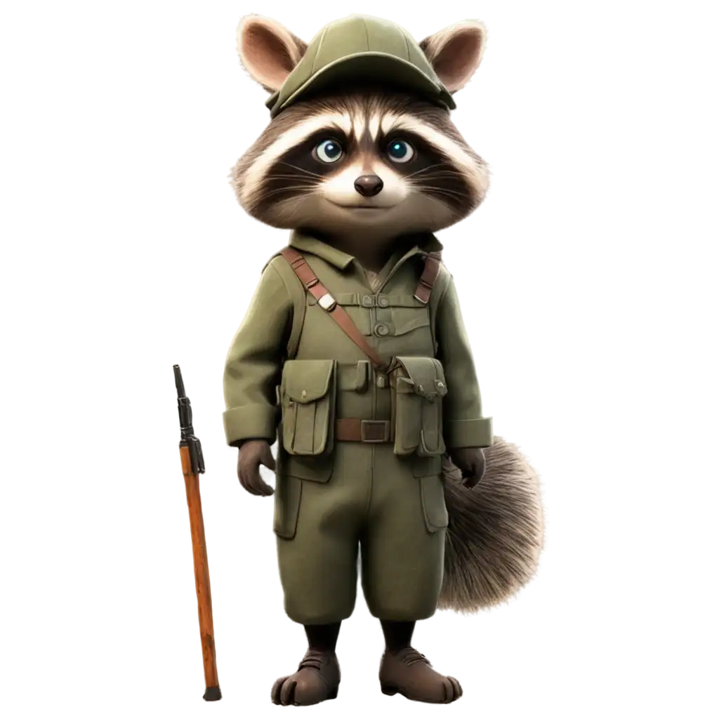 Cartoon-Raccoon-Sapper-in-Clothes-PNG-Image-Creative-Character-Design