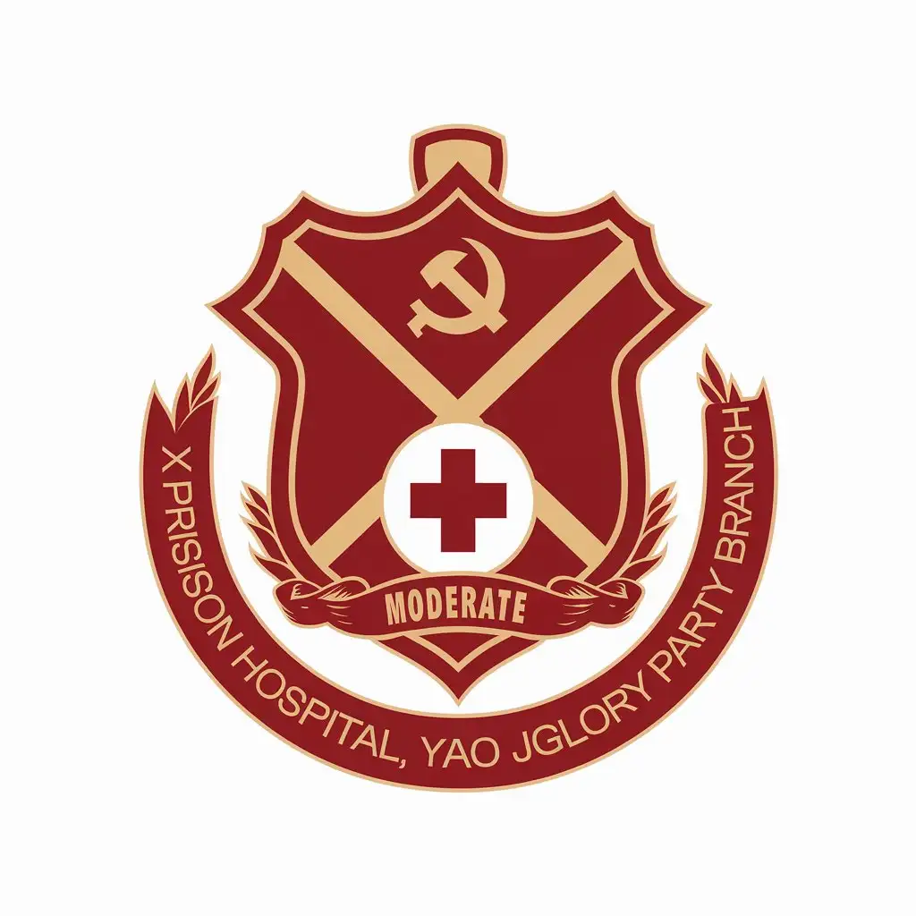 LOGO-Design-for-Prison-Hospital-Shield-with-Chinese-Communist-Party-Emblem-and-Red-Cross