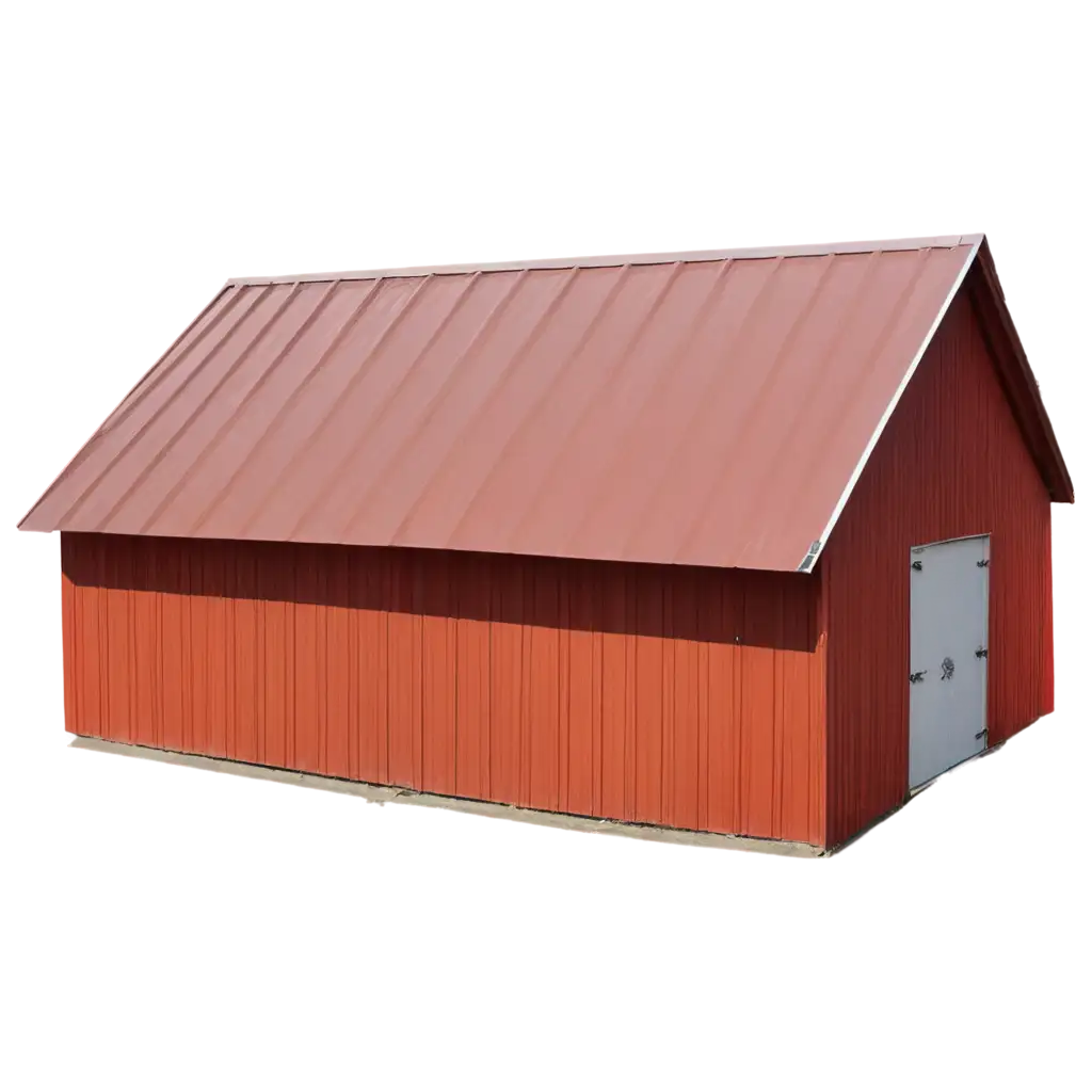 Vibrant-Red-Corrugated-Metal-Roof-on-White-Wall-PNG-for-Enhanced-Visual-Appeal