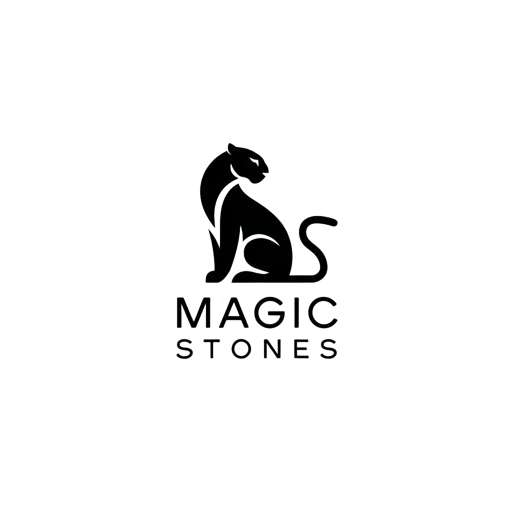 LOGO-Design-for-Magic-Stones-Minimalistic-Panther-Sitting-Sideways