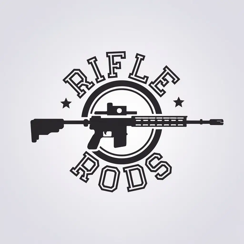 LOGO Design for Rifle Rods Minimalistic Vector with Rifle Symbol and Clear Background