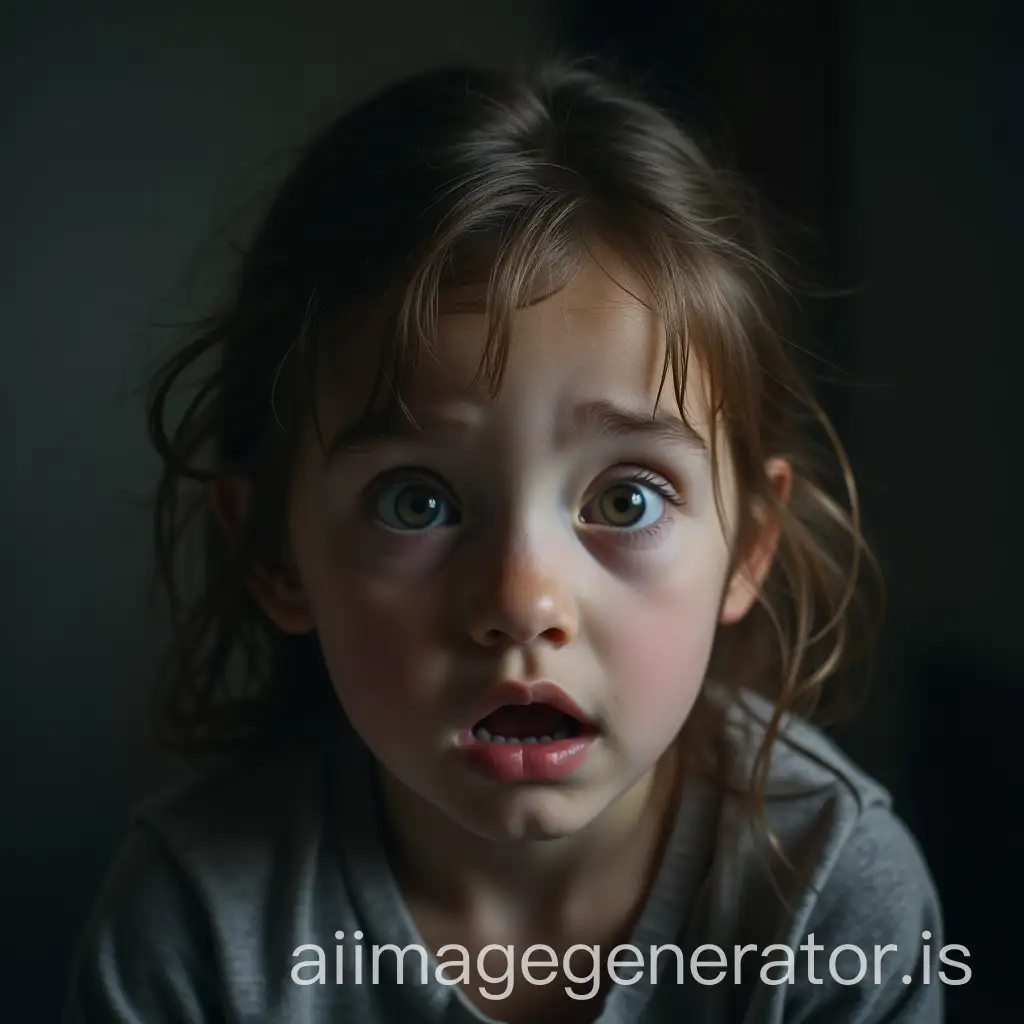 Frightened-Young-Girl-in-a-Darkened-Room