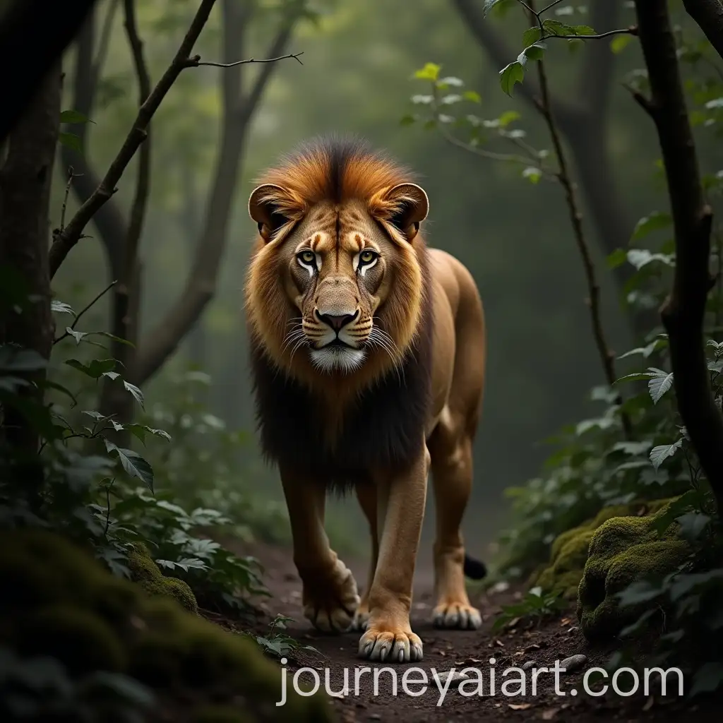 Majestic-Lion-in-the-Jungle-Near-the-Sea