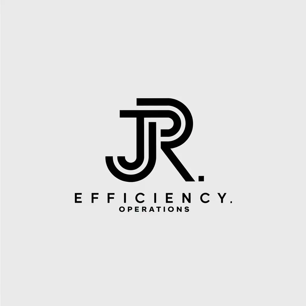 LOGO Design for JR Efficiency Operations Minimalistic Vector for Finance Industry with Clear Background