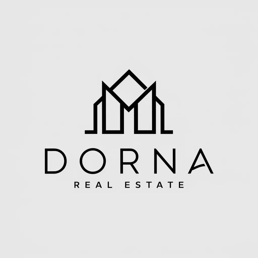 LOGO Design for Dorna Minimalistic Real Estate Building Symbol with Clear Background