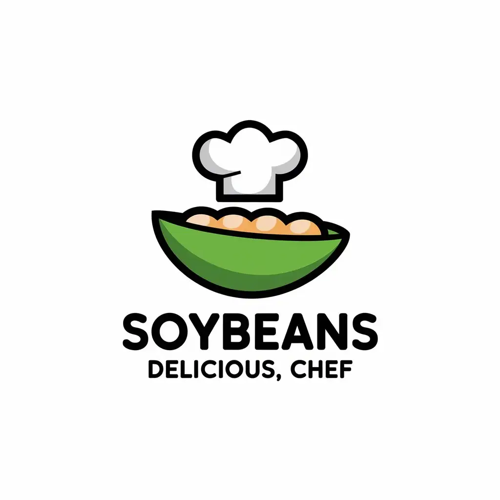 LOGO Design for Soybeans Delicious Chef Fresh and Modern with Soybean and Culinary Theme