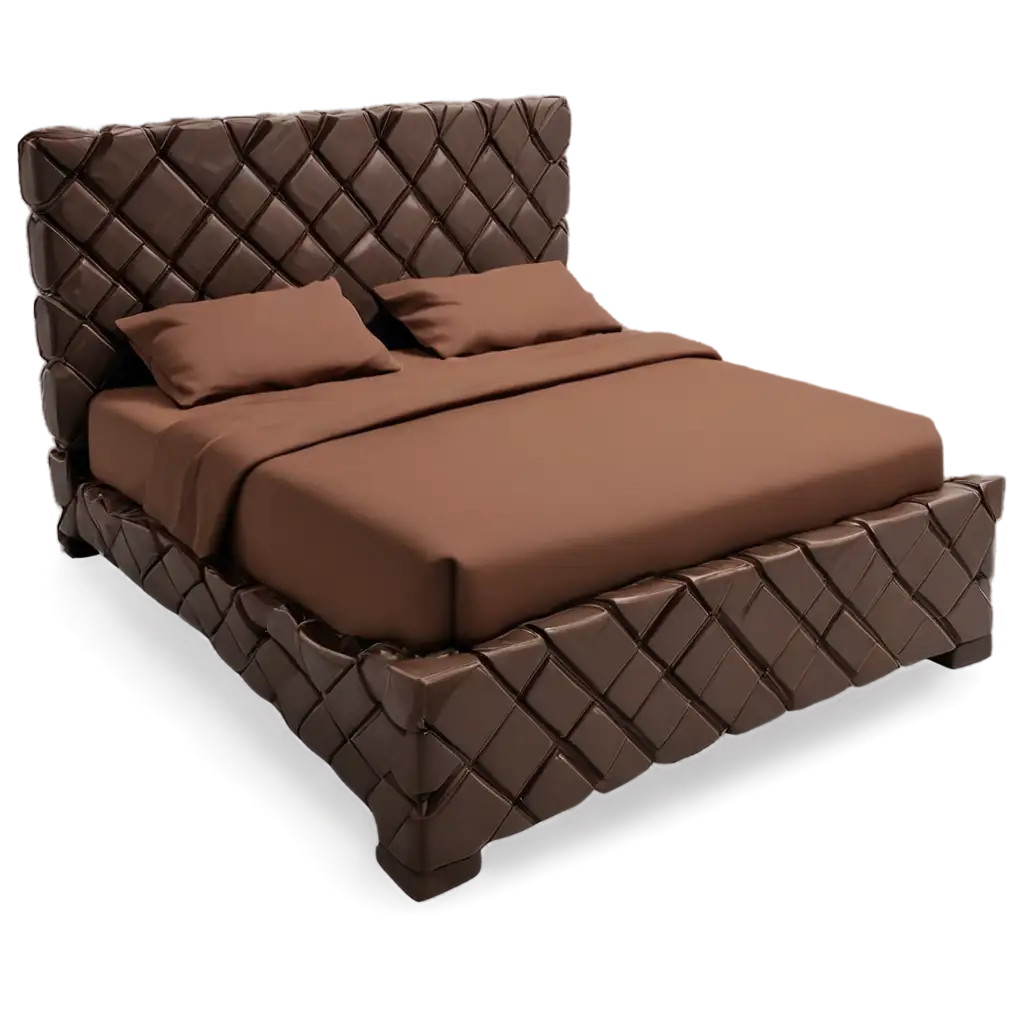 3D-Chocolate-Bed-PNG-in-Disney-Style-Perfect-for-Whimsical-and-Fantasythemed-Designs