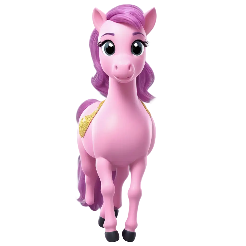 Super-Cute-Cartoon-Pony-PNG-with-Pastel-Hearts-and-Glitter-Adorable-Image-for-Digital-Use