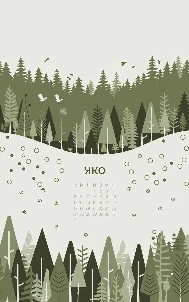 Modern EcoFriendly Calendar Illustration