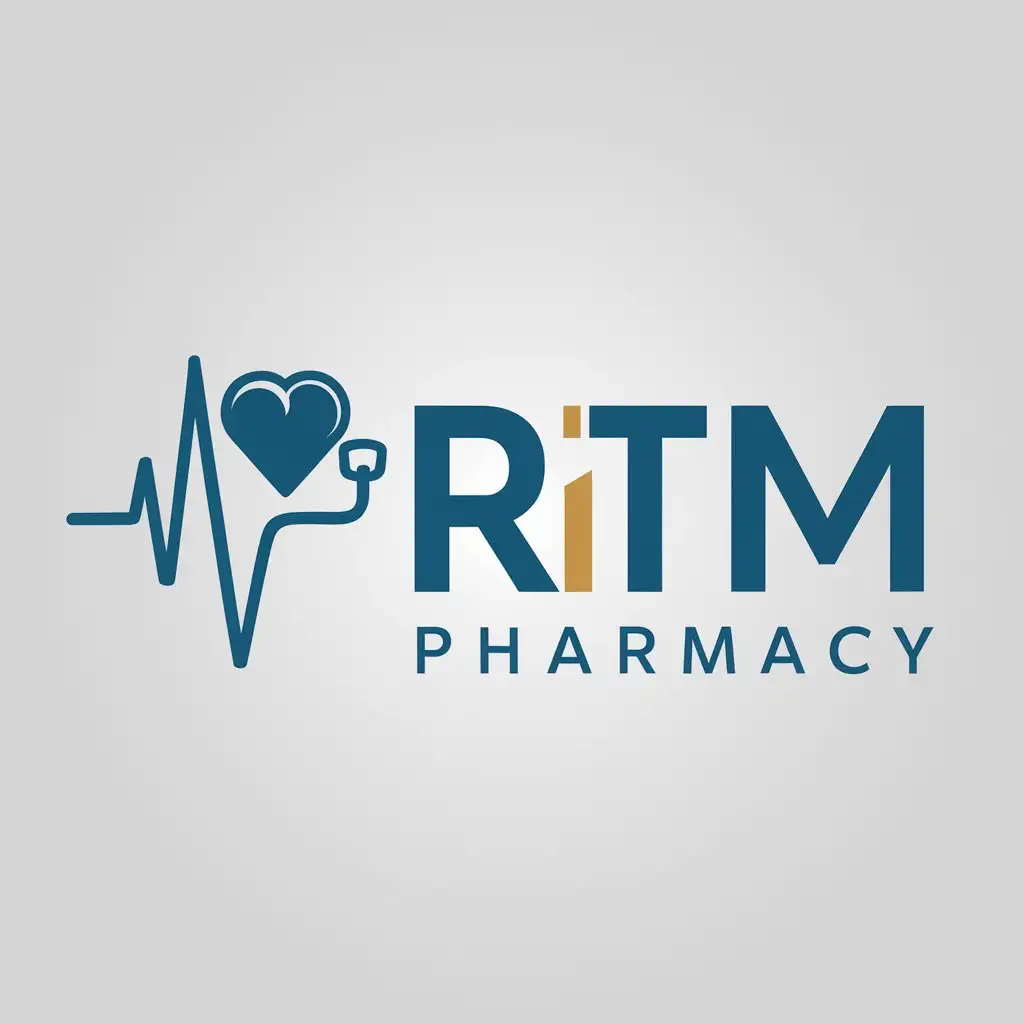 LOGO Design For RITM Pulse and Heart Symbol for Pharmacy Industry ...