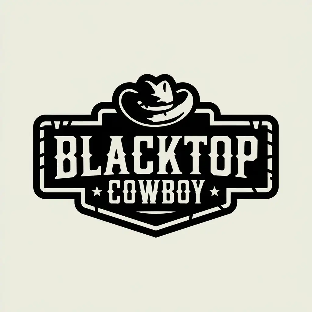 LOGO-Design-for-Blacktop-Cowboy-Grunge-Style-Biker-Club-Emblem-with-Rustic-Aesthetics