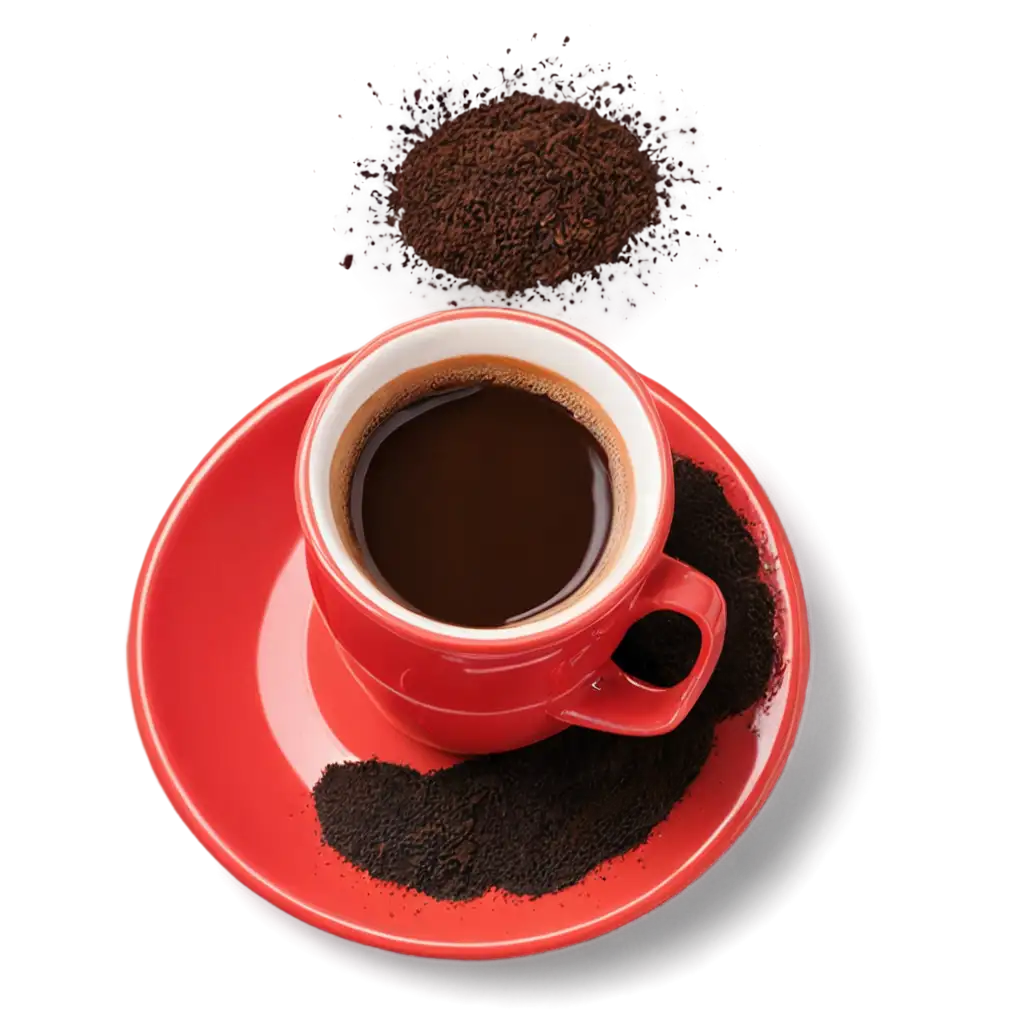 HighQuality-PNG-Image-Red-Coffee-Cup-on-Saucer-with-Spilled-Coffee-Grounds