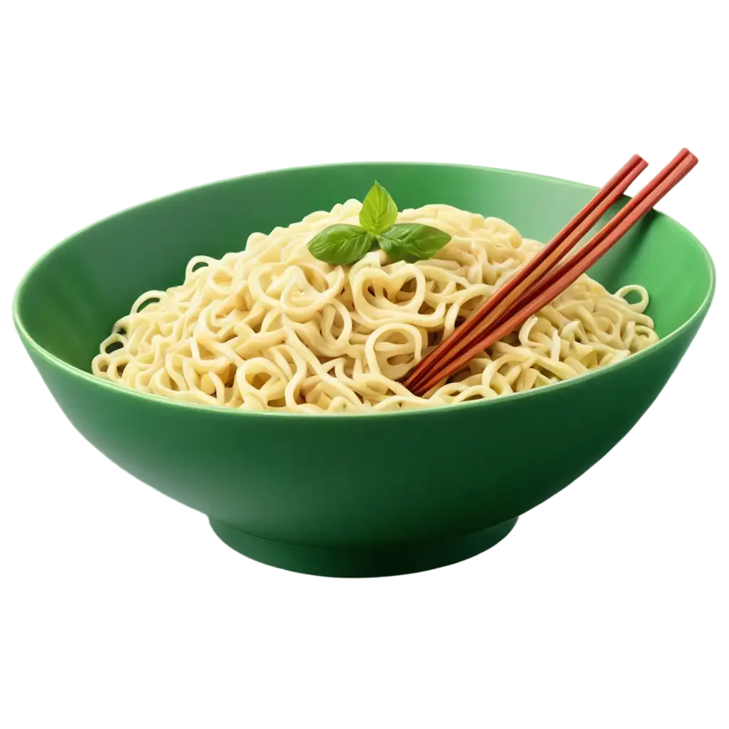 Realistic-Green-Bowl-Filled-with-Noodles-PNG-HighQuality-Image-for-Versatile-Use