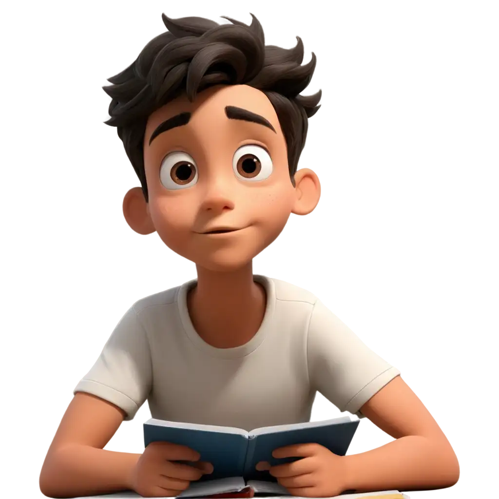 Boy-Thinking-While-Studying-Cartoon-PNG-Image