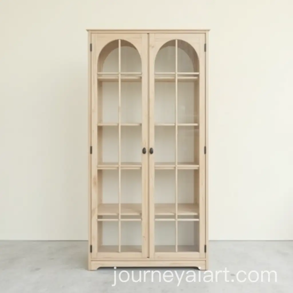 White-Wooden-Cabinet-with-Arched-Glass-Panes-and-Minimalist-Design