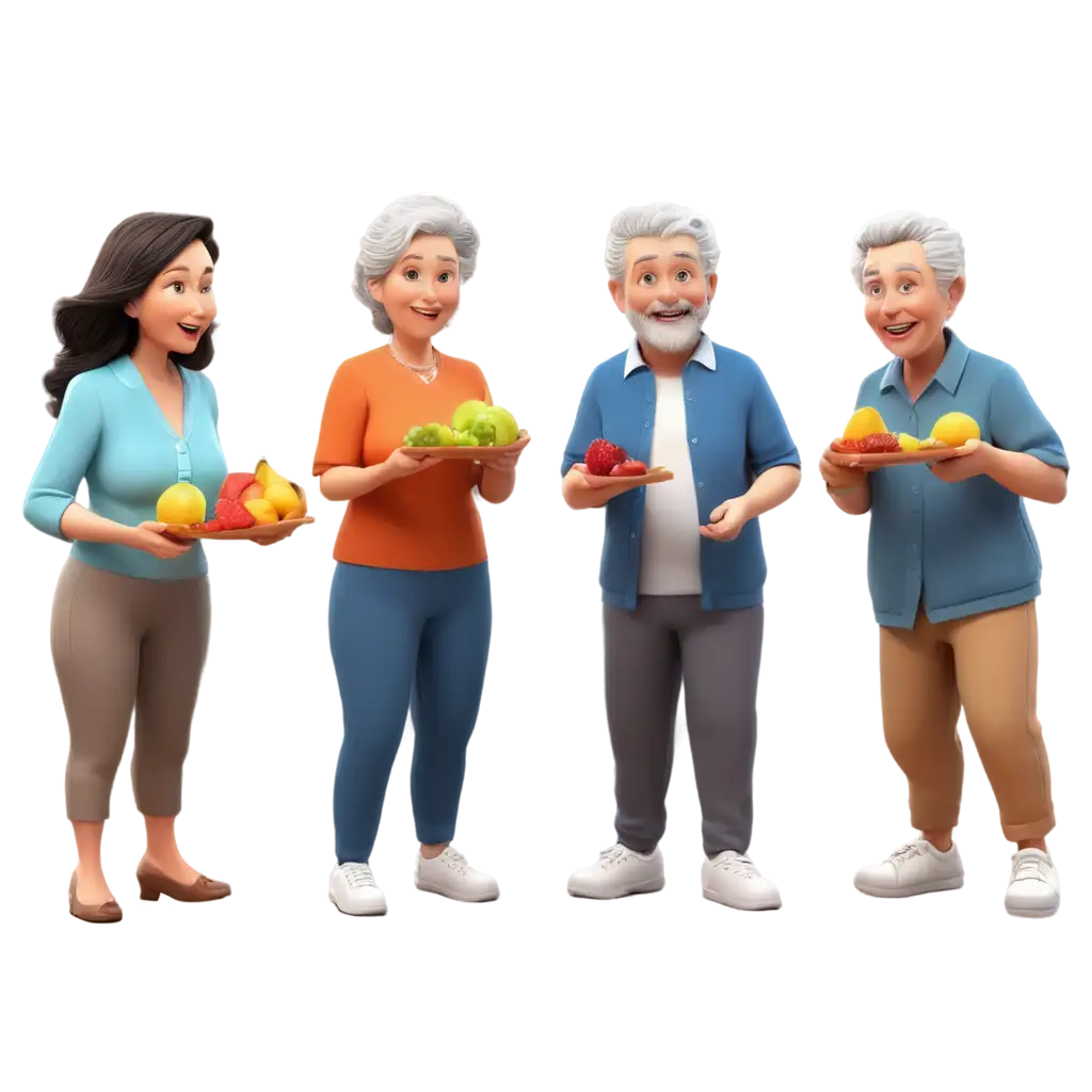 HighQuality-PNG-Image-3D-Avatars-Group-of-Seniors-Eating-Fruits