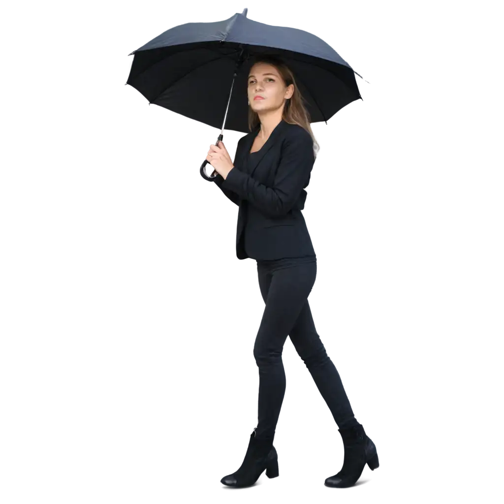 Woman-with-Black-Umbrella-Standing-PNG-Image-for-Enhanced-Clarity-and-Quality