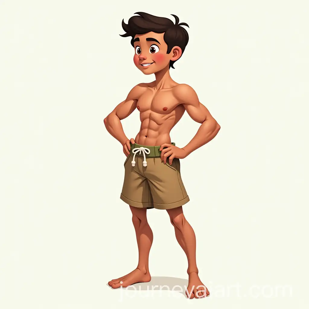 Muscular-Boy-Character-Concept-Art-in-Disney-Style-withAI-Art-Prompt-Expansion-Beach-Shorts