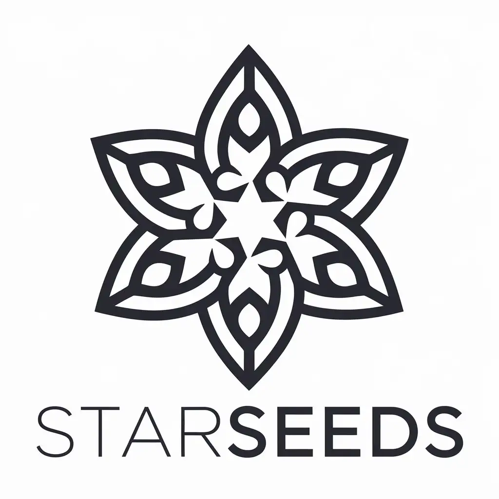 LOGO Design For Starseeds Intricate Star Seeds Symbol for Retail Industry