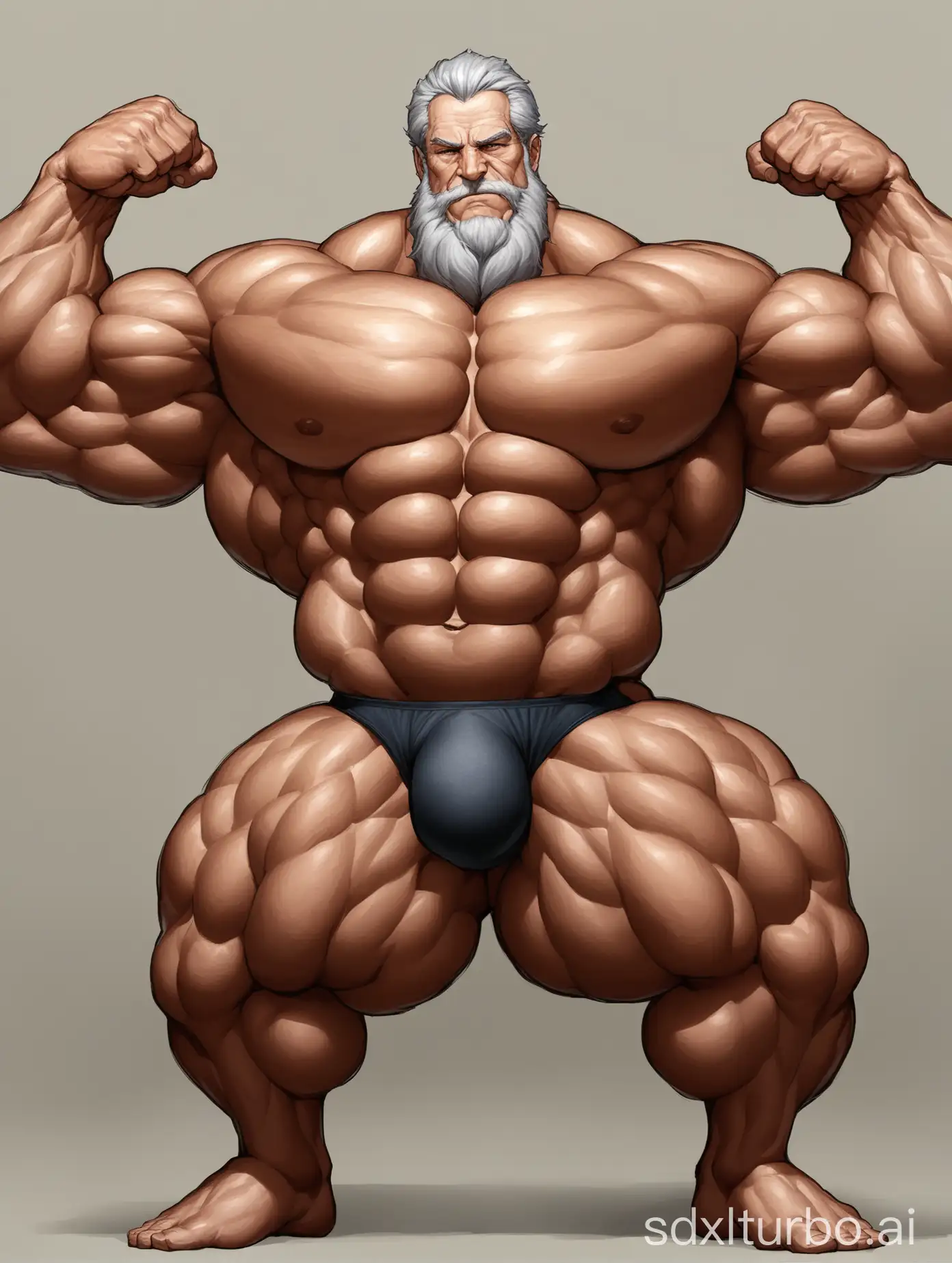 Giant-Elderly-Man-Flexing-Muscles-in-Underwear