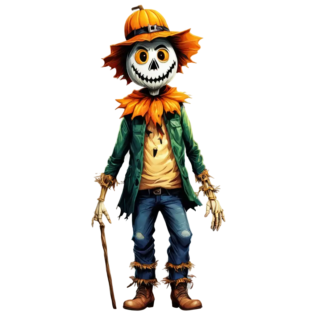 High-Quality-Scary-Scarecrow-PNG-with-Halloween-Pumpkin-Head-for-Graphic-Art