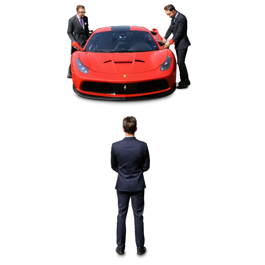 HighQuality-PNG-Image-of-a-Man-in-Front-of-a-Ferrari