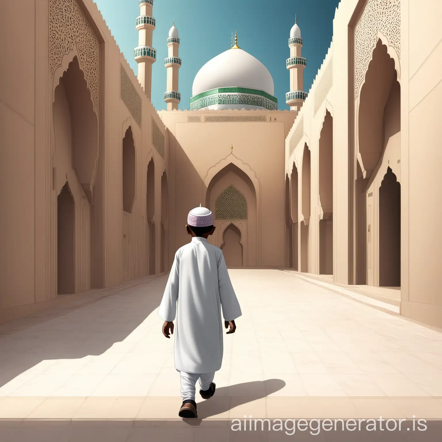 Muslim-Boy-Walking-to-Mosque