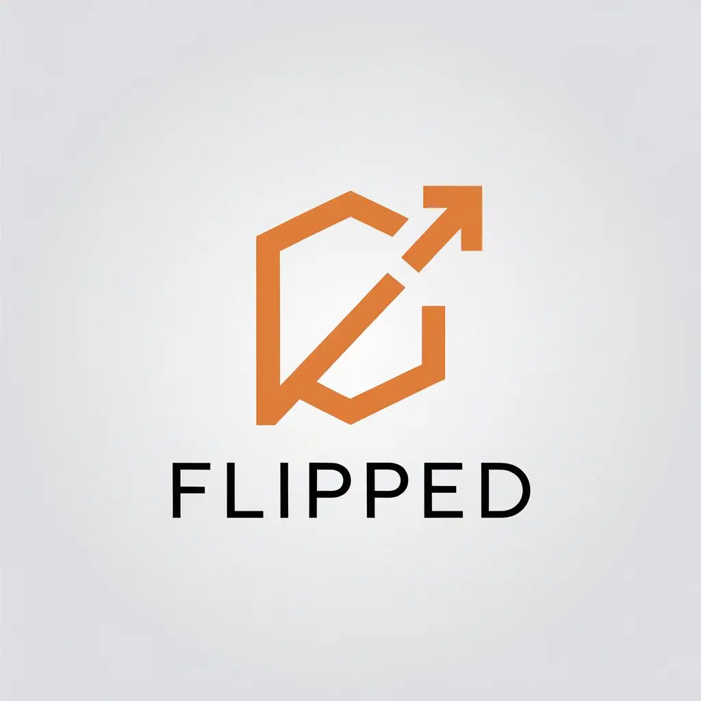 LOGO Design for Flipped Minimalistic Reselling Symbol for Finance Industry with Clear Background