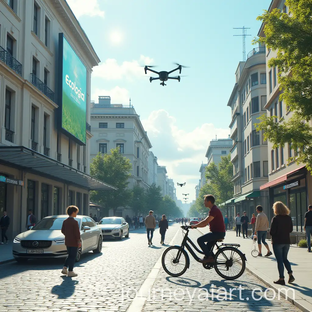 Futuristic-Urban-Street-Scene-with-EcoFriendly-Technology-and-Classic-Architecture