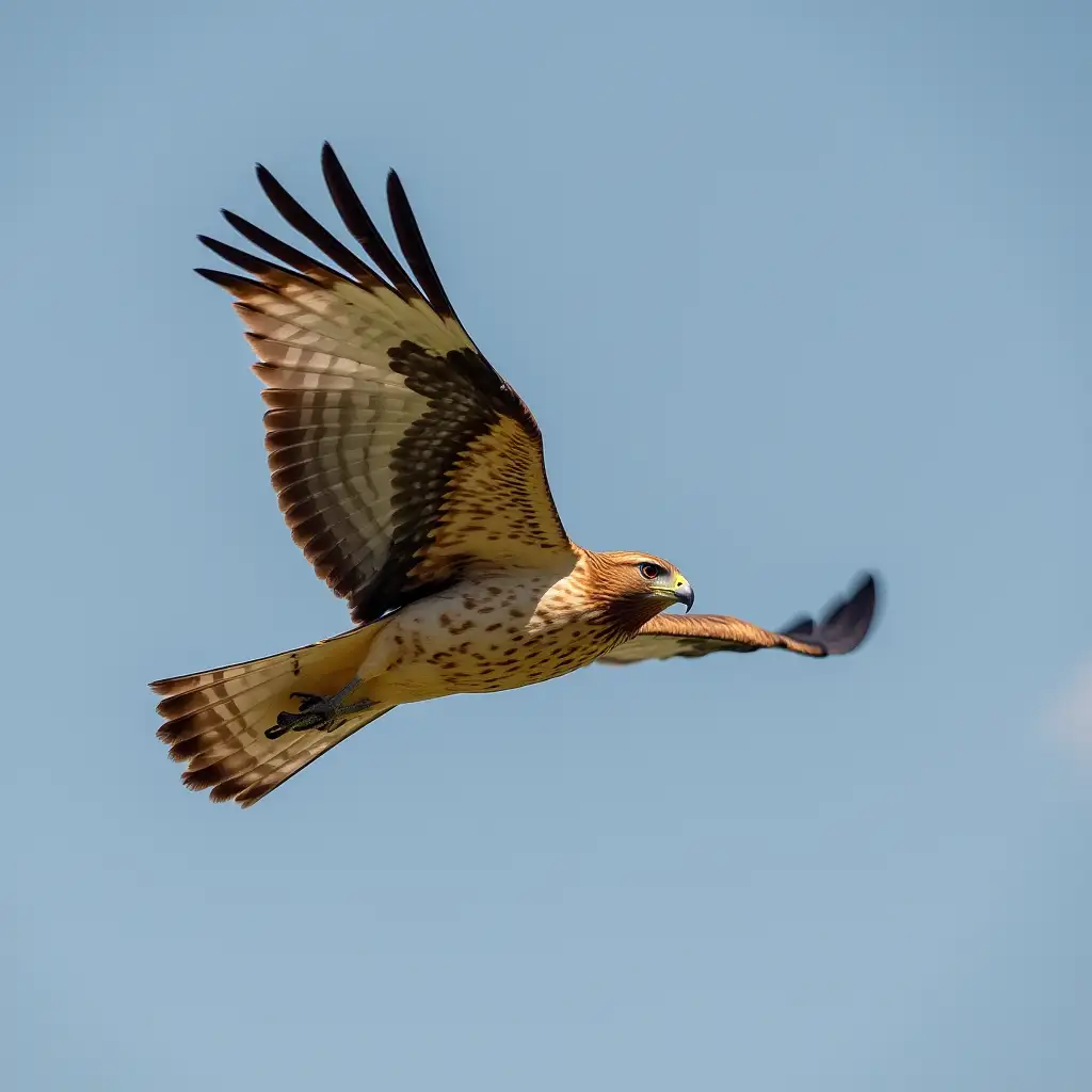 A hawk flying