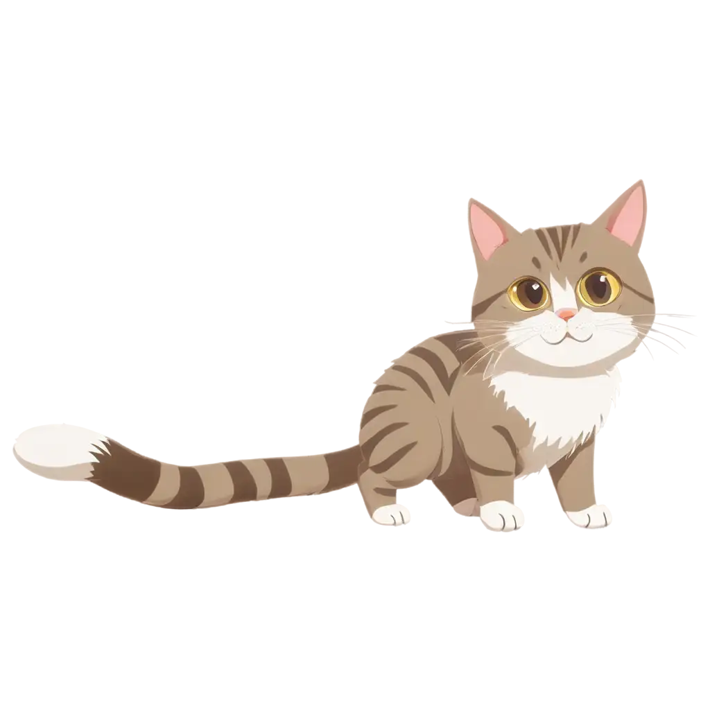 Cute-Cat-Cartoon-Illustrator-2D-PNG-Image-Adorable-Art-for-Digital-Projects