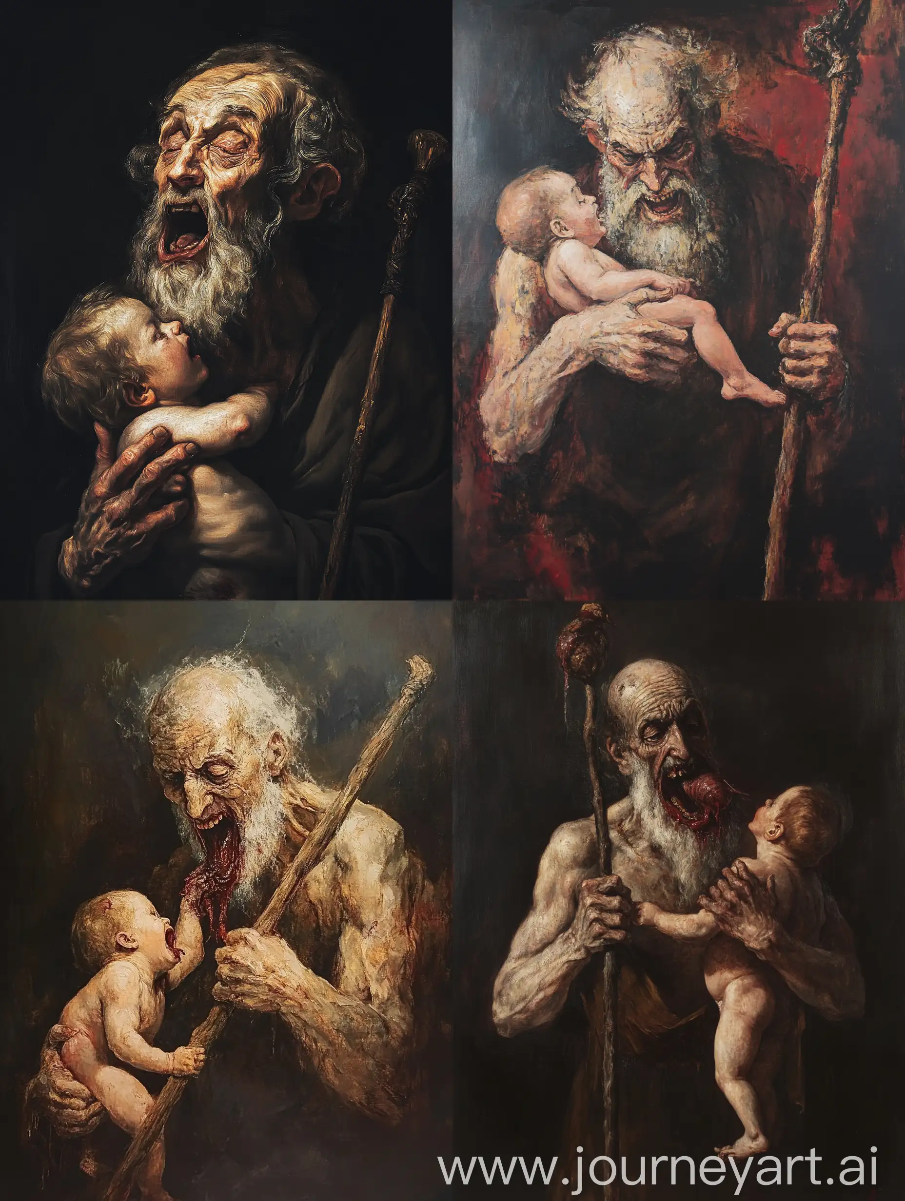 Old-Man-Cradling-a-Baby-Amidst-Dark-Mythology