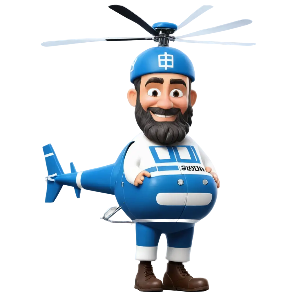 HighQuality-PNG-Image-of-Blue-and-White-Jewish-Caricature-Helicopter-with-Beard-and-Yarmulke