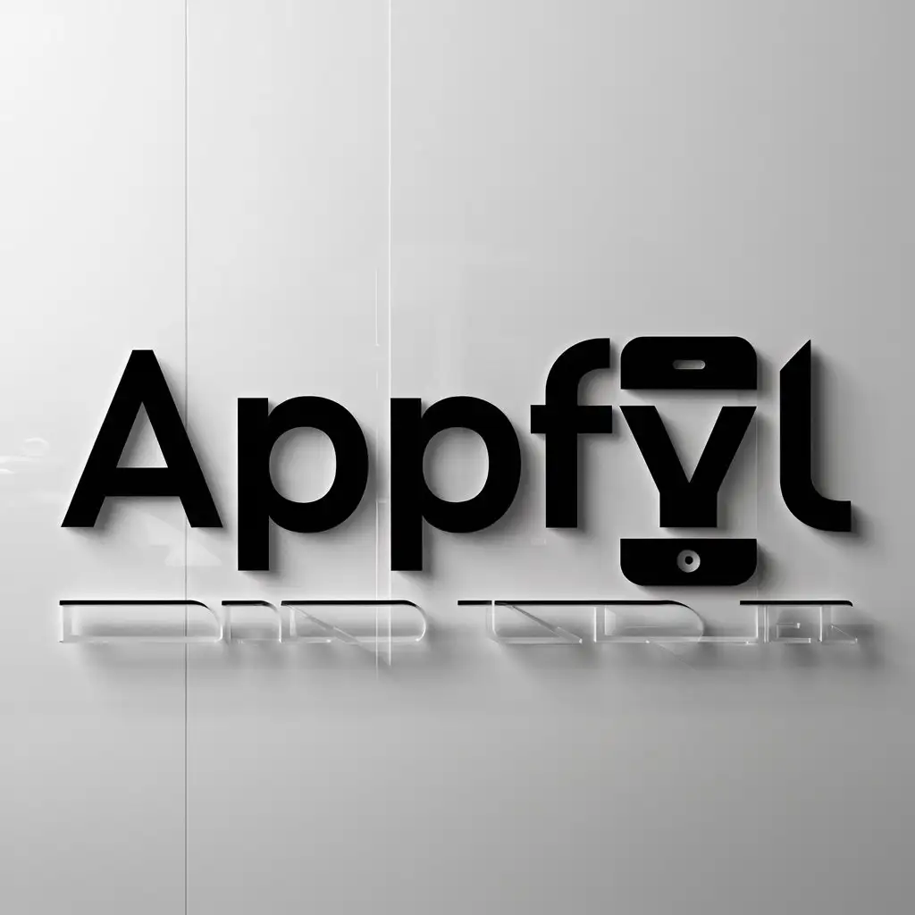 a logo design,with the text "Appfyl", main symbol:Mobile phone,Moderate,be used in It industry,clear background